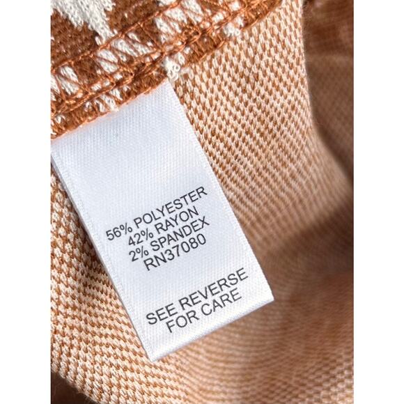 NWT Versona Women's Printed‎ Flat Front Flare Leg Pants Brown Cream Size Large - Picture 11 of 11